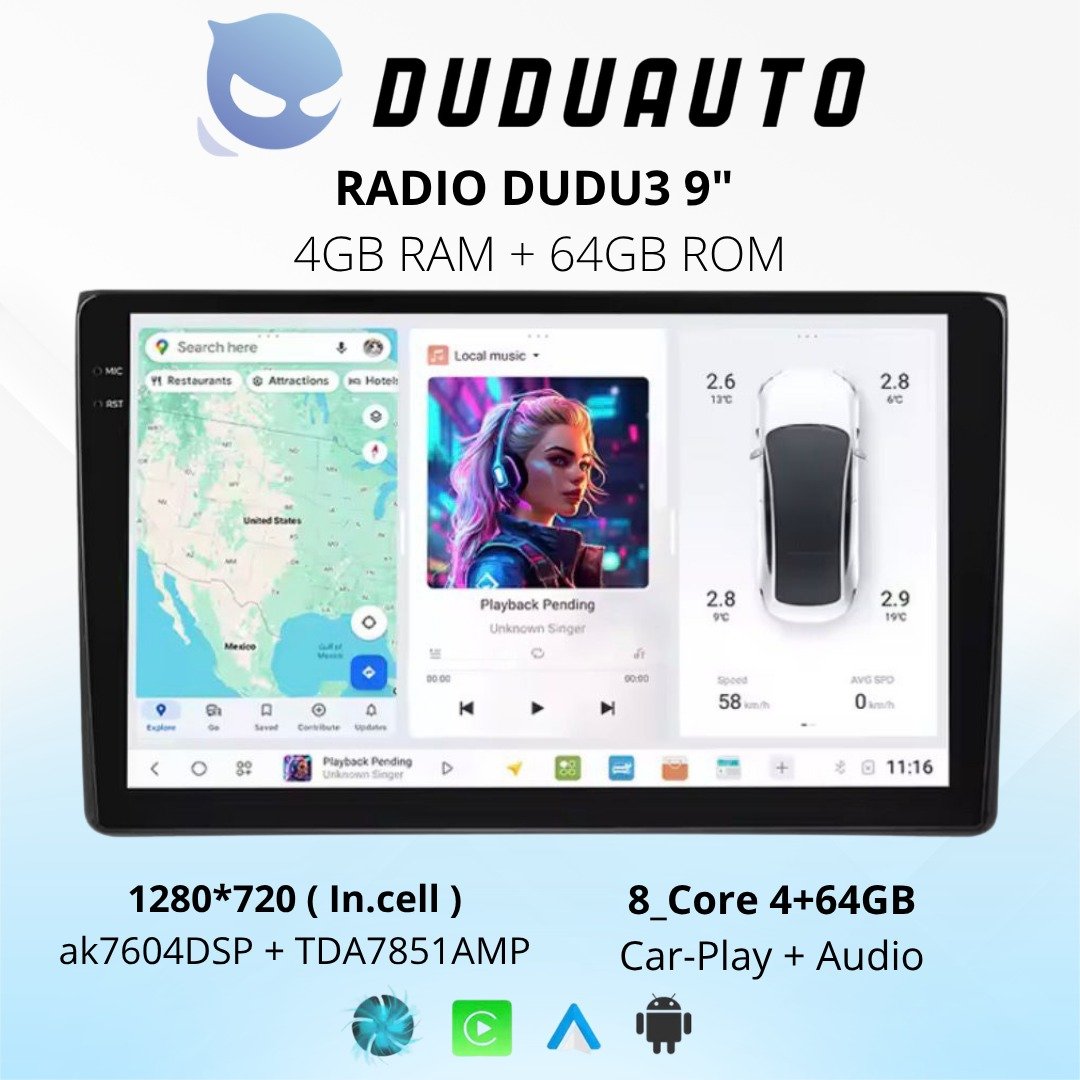 Radio DUDU 3 10" Android — 4GB RAM + 64GB